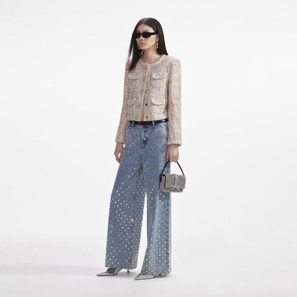 NWOT Self portrait  PASTEL BOUCLE BOXY JACKET - Picture 3 of 12